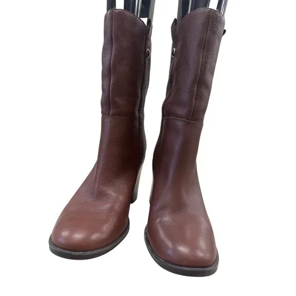 Nine West Womens Brown Leather retro Y2K Mid Calf Boots Size 10M SKU 7171 - Picture 6 of 10